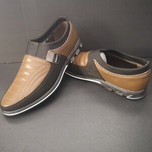 NIB M. Fashion Men's Size 45 (approx. 10.5-11 US) Dark Brown Faux Leather Shoes
